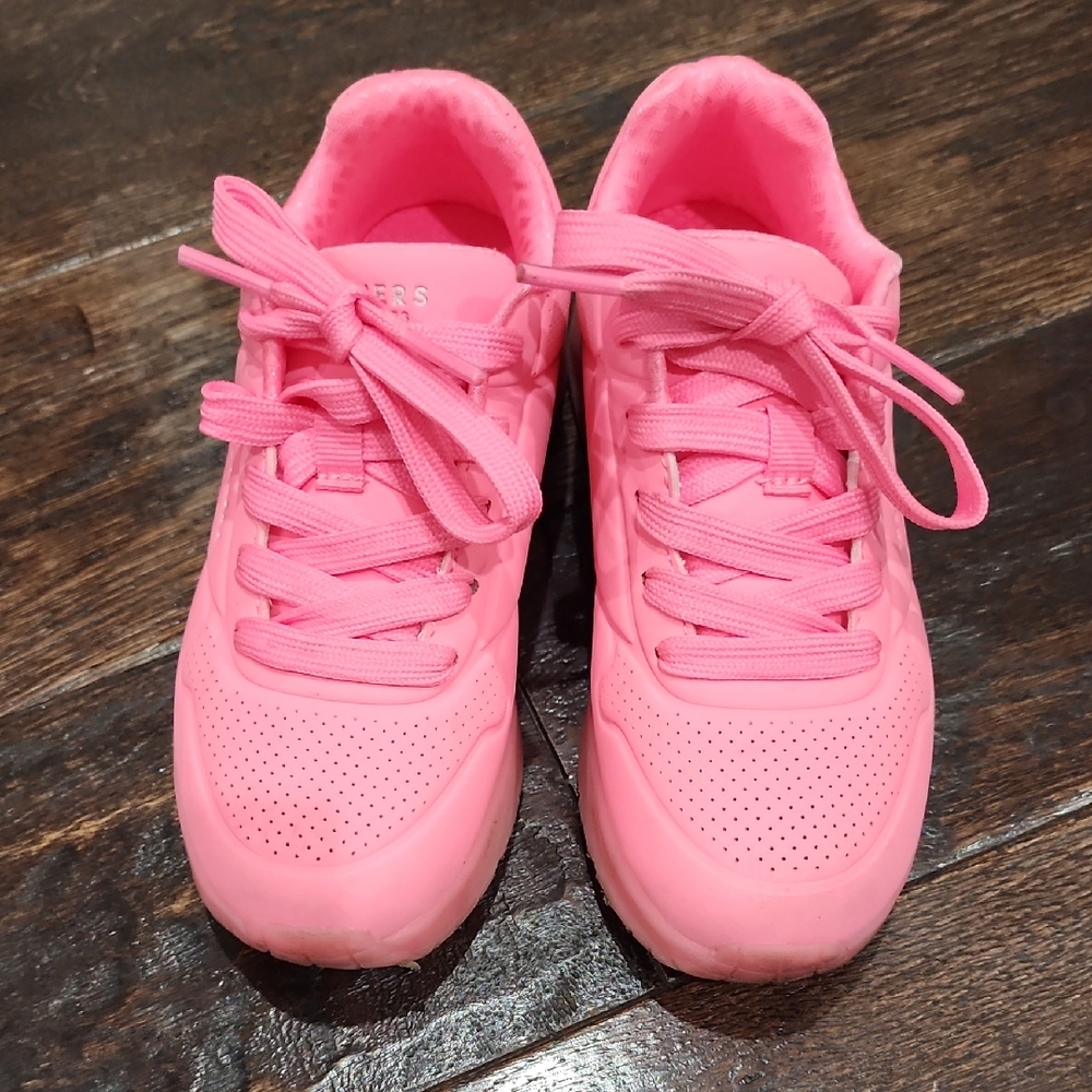 Skechers Bright Pink Lace-Up Sneakers
